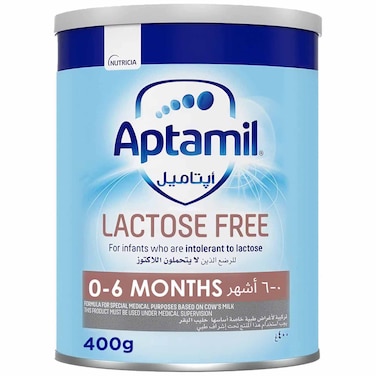 Milupa Aptamil LF Lactose Free Infant Formula Milk Powder, 0&ndash;6 Months, 400g