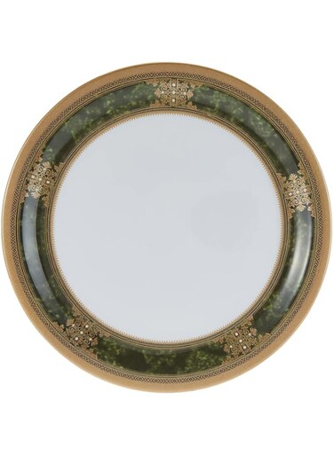DINEWELL MELAMINE GREEN GOLDEN DINNER PLATE, 11 INCH, GREEN/WHITE, DWP5002GG, 1 PC