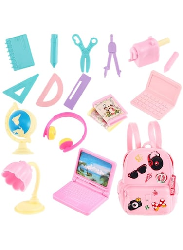 Toyvian 1 Set Doll Backpack Doll School Supplies Doll School Stuff Doll School Accessories Mini School Supplies for Dolls, Miniature Stationery Mini Stuff Doll House Miniatures for Girls