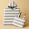 Kids Ocean Breeze Cover-Ups Poncho Beige White + Beach Bag