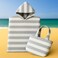 Kids Ocean Breeze Cover-Ups Poncho Beige White + Beach Bag