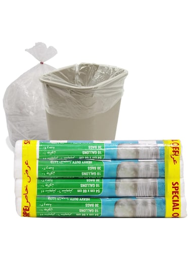 Home Smart Bin Trash Plastic Bags Pack of 4 Rolls Total 120 Bags 54 x 60cm (10 Gallons) Good for Room and Office (120 bags)