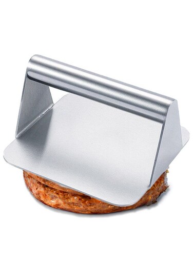 Burger Press for Griddle Stainless Steel, 5.5 Inch Hamburger Press Patty Maker, Non-Stick Burger Smasher, Bacon Press Perfect for Flat Top Grill Cooking