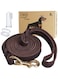 LWBMG Training Lead Handmade Braided 8 ft Genuine Leather Dog Training Leash Lead Burgundy