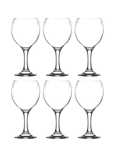 6-Piece Misket Water Goblet Set Clear 260ml
