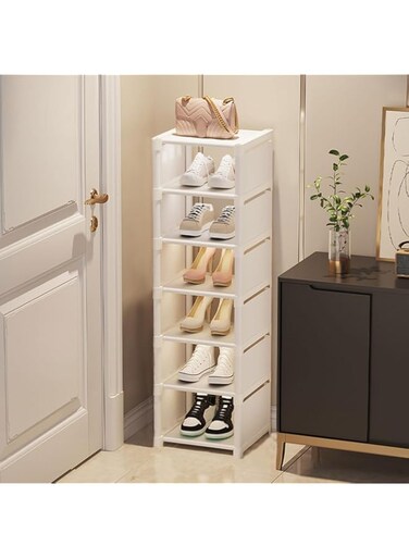 Beauenty 7-Tier Space-Saving DIY Shoe Rack Cabinet, Minimalist Shoe Organizer for Entryway, Closet or Small Spaces