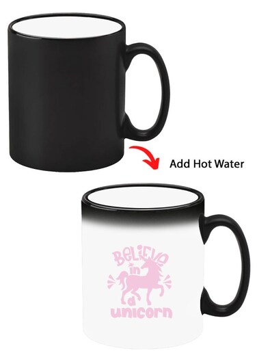 Color Changing Heat Sensitive Ceramic Mug, Image Revealed When HOT Liquid is Added! Believe in unicorn