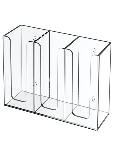 Acrylic Coffee Cup and Lid Storage Organizer Holder, 3 Compartments, Clear