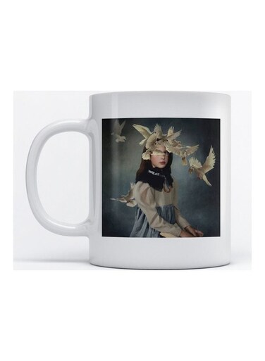 Mug The girl and Birds for Coffee and Tea White