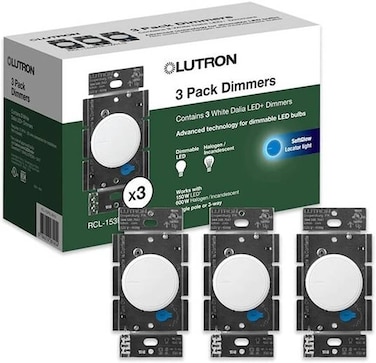 Lutron Led+ Single-pole/3-way Led Locator Light Rotary Light Dimmer Switch - White (3-pack) (International Version)