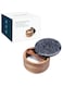 KITCHENDAO Large Acacia Salt Cellar Box Bowl with Built-in Spoon and Marble Lid, Solid Natural Acacia Wood Bath Sea Salt Container, Black Marble Lid, Pepper Sealer Pinch Bowl, 10oz Capacity