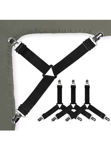 4PCS Adjustable Bed Sheet Clips Cover Grippers Holder Mattress Duvet Blanket Fastener Straps Fixing Slip Resistant Belt