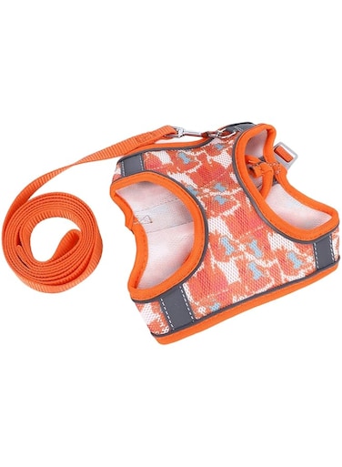 Cryfokt Pet Harness Leash, Wearable Puppy Vest Leash Adjustable Escape Proof for Walking for Small Medium Cats (S)