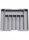 Silverware Drawer Organizer, Expandable Utensil Tray for Kitchen, BPA Free Flatware and Cutlery Holder, Adjustable Plastic Storage for Spoons Forks Knives, Large,Stretch Out The Cutlery The Stowed Box Can Be Retracted Into Shape, Grey,33-57*38*5 CM