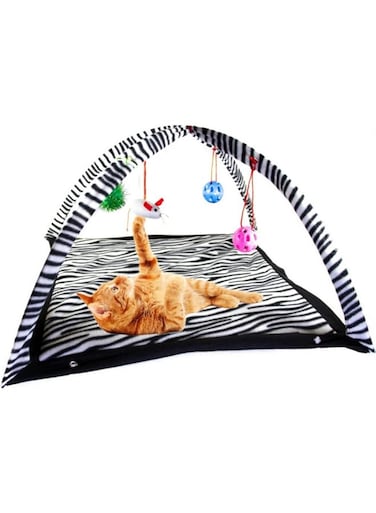 SKEIDO Funny Cat Play Tent With Hanging Ball Toys Balls Cat Bed Tent Kitten Mat Exercise Activity Playing Blanket Portable Pet Supplies