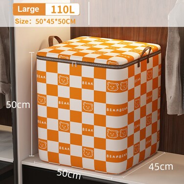 Mei Lifestyle Large Waterproof Storage Bag for Clothes and Blankets - 110L Dustproof and Moisture-Proof, Ideal for Home, Dorm, and Travel