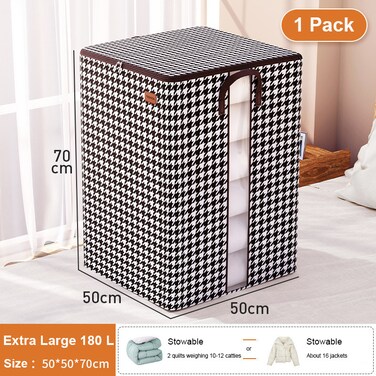 حقيبة تخزين قماشية قابلة للطي ذات سعة كبيرة من Mei Homecenter بنمط مخطط - منظم لحاف غير منسوج