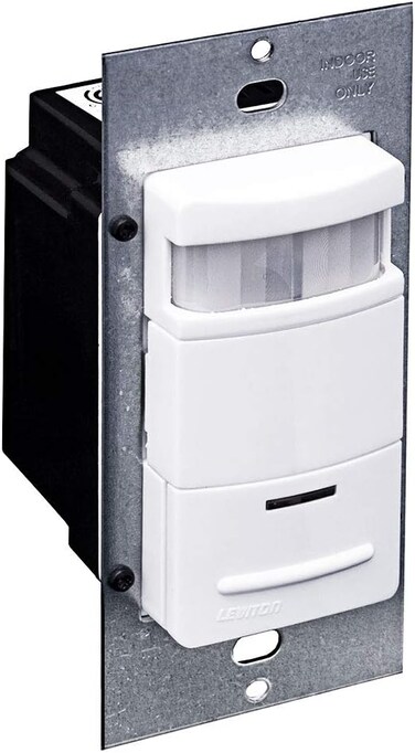 مستشعر حركة مفتاح حائط Leviton ODS10-IDW Decora بجهد 120/277 فولت، أبيض