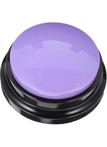 1pcs Ac Sound Button Toys Recordable Answer Buzzers Pet Training Buzzer Dog Buttons Plastic Dog Button Dog Training &amp; Behavior Aids Interactive Dog Button Sound Box (Purple)