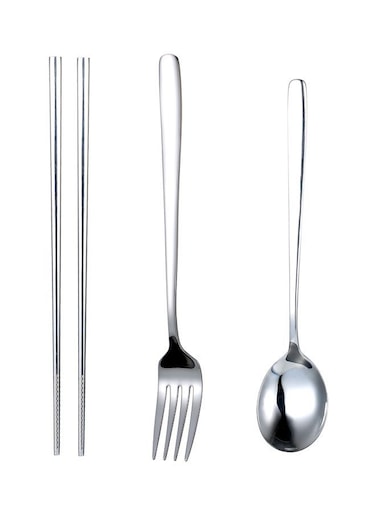 Portable Flatware Set Silver