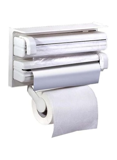 Dubai Gallery 4 In 1 Kitchen Roll Holder Tissue Dispenser - White