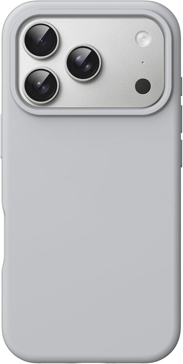 Liquid Silicone Case for iPhone 17 Pro 6.3-Inch, Silky Soft Touch Full-Body Protection, Anti-Scratch Shockproof Phone Cover with Microfiber Lining (Grey)