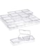 MAKINGTEC Transparent Plastic Box, 40 Pieces Mini Square Bead Storage Container Box for Business Card Bank Card ID Card Earplugs or Other Small Items (9.7x6.6x3.2cm)