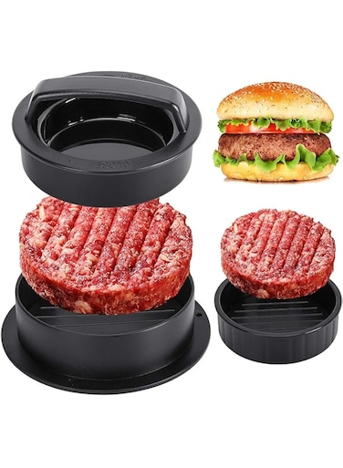 Hamburger patty press,Beef Patty Press, 3-in-1 Non-Stick Meatloaf Press Set, BBQ, Household Gadgets, Comes with 100 sheets of food-safe