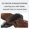 LANDOT Hair Straightener Brush for Thick &amp; Frizzy Hair, 30s Fast Heat-Up, 12 Temp Settings (120-230&deg;C), Negative Ion &amp; Ceramic Bristles, Anti-Scalp Burn Technology, for Salon-Smooth Hair at Home