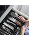 Silverware Drawer Organizer, Expandable Utensil Tray for Kitchen Drawer Organizer, Cutlery and Flatware Holder for Forks, Knives, Adjustable Plastic Kitchen Organizers Storage Solution(Black)