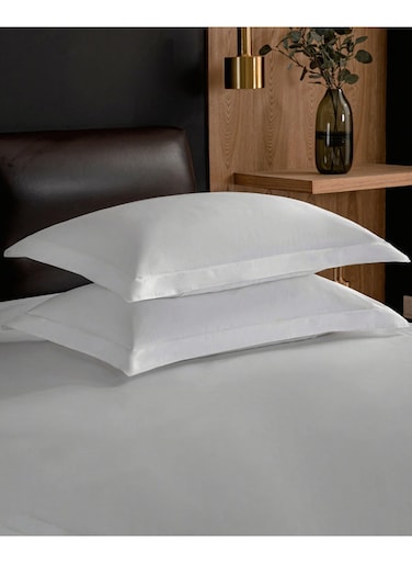 100% Cotton Pillow Cases, White King Pillowcase Set of 2, Long-Staple Combed Pure Natural 100% Cotton Pillows for Sleeping, Soft Bed Pillow Cover 58*88cm Pure White