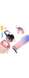 Tycom Water Bottle 1L Gym Bottle Sport Bottle, Motivational Sports Bottle with Time Marker, Leakproof Drinking Sport Gym Water Bottles for Fitness, Gym Outdoor - Handle Straw Pink Blue
