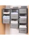 HONPOLO Wardrobe Hanging Storage Bag Hanging Closet Organizer, Dressing Room Finishing Hanging Underwear Storage Bag Household Multi-Layer Box Dust Bag Foldable Includes 2 Drawers (3-tier, grey)