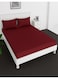 Deep Fitted Elastic Bedsheet Set With Pillow Covers, King/Queen/Double/Single Sizes, Color Maroon, Depth 30cm