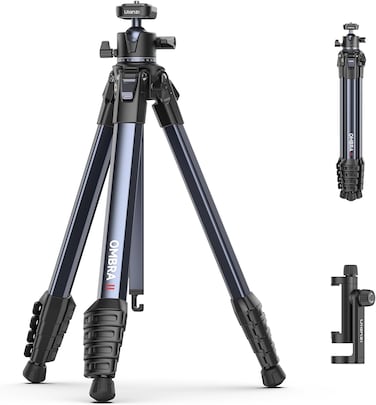 ULANZI Ombra ⅡCamera Tripod 61.5 Inch 360&deg; Ball Head Travel Tripod Stand with Uka Quick Release Plate for DSLR Sony Canon Fujifilm Camera Smartphone Vlogging Photography with Phone Mount Carry Bag
