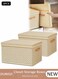 2 Pieces Fabric Closet Storage Organizer Set Foldable Clothes Boxes Large Capacity Wardrobe Stackable Closet Drawer with Handle for Leggings Stockings Socks Underwear