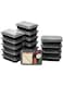 KASTWAVE 32oz Meal Prep Containers, Extra Large &amp;Thick Food Storage Containers with Lids, Reusable Plastic, Disposable Bento Box, Stackable, Microwave/Freezer/Dishwasher Safe, BPA Free (50Pack)