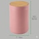 Plastic Round Trash Can Small Wastebasket - Garbage Bin Container with Swing-Close Lid - Bathroom Garbage Basket - Holds Waste, Recycling - 1.3 Gallon - Basa Collection - Pink