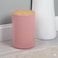 Plastic Round Trash Can Small Wastebasket - Garbage Bin Container with Swing-Close Lid - Bathroom Garbage Basket - Holds Waste, Recycling - 1.3 Gallon - Basa Collection - Pink
