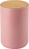 Plastic Round Trash Can Small Wastebasket - Garbage Bin Container with Swing-Close Lid - Bathroom Garbage Basket - Holds Waste, Recycling - 1.3 Gallon - Basa Collection - Pink