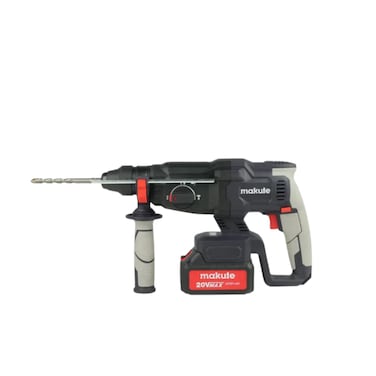 Makute 20V Brushless Cordless Rotary Hammer Drill with 2 Batteries, 26mm Heavy Duty SDS Plus Demolition Hammer, 4700BPM, 3J Impact Energy, Industrial Construction Power Tool - CHD121-26-2BL