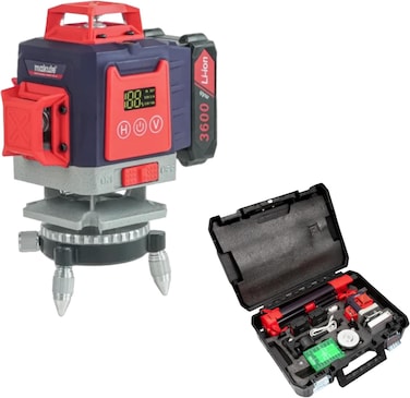 
Makute 16-Line 360&deg; Green Laser Level with Tripod, Self-Leveling Cross Line Laser, 2&times;3600mAh Batteries, IP54 Waterproof, Construction &amp; Tile Alignment Tool CLL111-16J