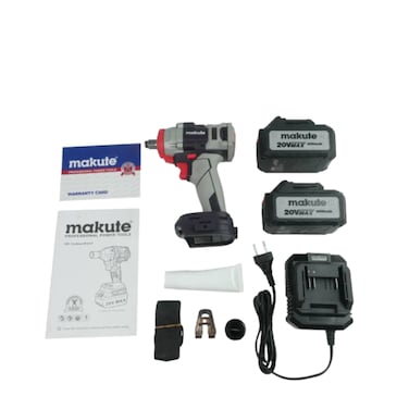 Makute 20V Cordless Brushless Impact Wrench, 380N.m Torque, 1/2" Drive, Variable Speed 0-2200 RPM, 2 Batteries &amp; Fast Charger, CCW121-380-2BL