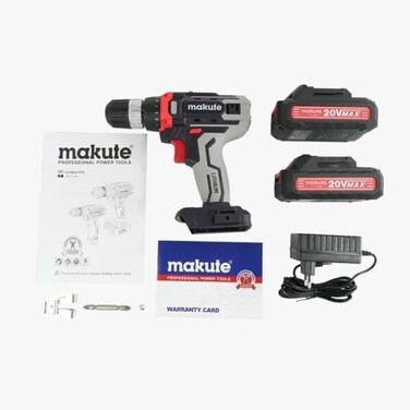 Makute 20V Cordless Drill Driver with 10mm Keyless Chuck, Dual Speed 0-350/0-1350 RPM, Variable Speed Control, Quick Charge Lithium Battery for Drilling &amp; Screwdriving CD227