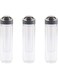 Hans Larsen Fruit infuser Water Bottle BPA Free, Healthy Sports Office Gym   BULK/Wholesale   (3 Pack) 800ml - (Transparent)