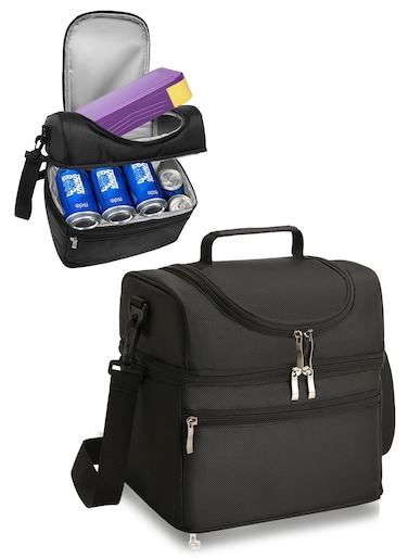 Adando Insulated Lunch Bag for Work &amp; Picnic &ndash; Large Leakproof Cooler Tote with Double Compartment &ndash; 600D Oxford Cloth, Waterproof &amp; Fresh-Keeping for Dubai Heat (Ideal for Office, Picnic, Beach)