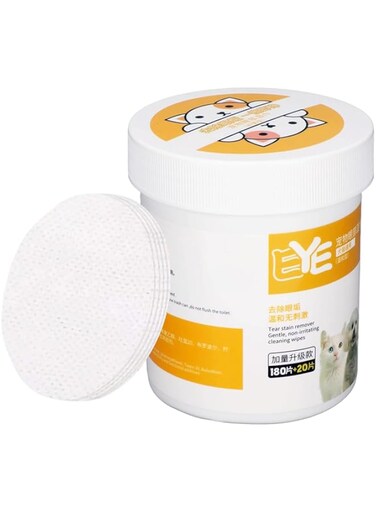 130Pcs Pet Eye Wipes for Dogs &amp; Cats &ndash; Gentle Tear Stain Remover, Hypoallergenic &amp; Moisturizing Eye Cleaner Wipes &ndash; Mild, Effective, and Safe for Pets' Sensitive Eyes (200pcs)