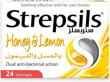 Strepsils Honey &amp; Lemon, Fast Effective Relief From Sore Throats, 24 Lozenges