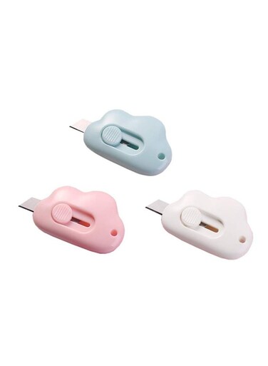 Pieces Mini Color Cloud Shaped Utility Knives Retractable Cute Mini Utility knife, Cartoon Cute Box Opener, Mini Slides Open for Letter Opening Paper Cutting DIY Crafts (Cloud)