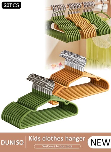 Baby Clothes Hangers, 20 Pack Kids Hangers, Baby Toddler Kids Hangers No Trace Clothes Hanger for Newborn to Teenagers Children Clothes, Sturdy&amp;Durable Clothes Hangers